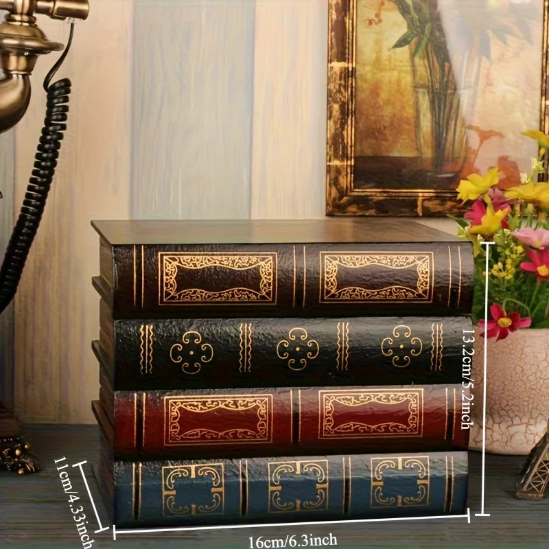 Scatola portaoggetti a forma di libro vintage con coperchio