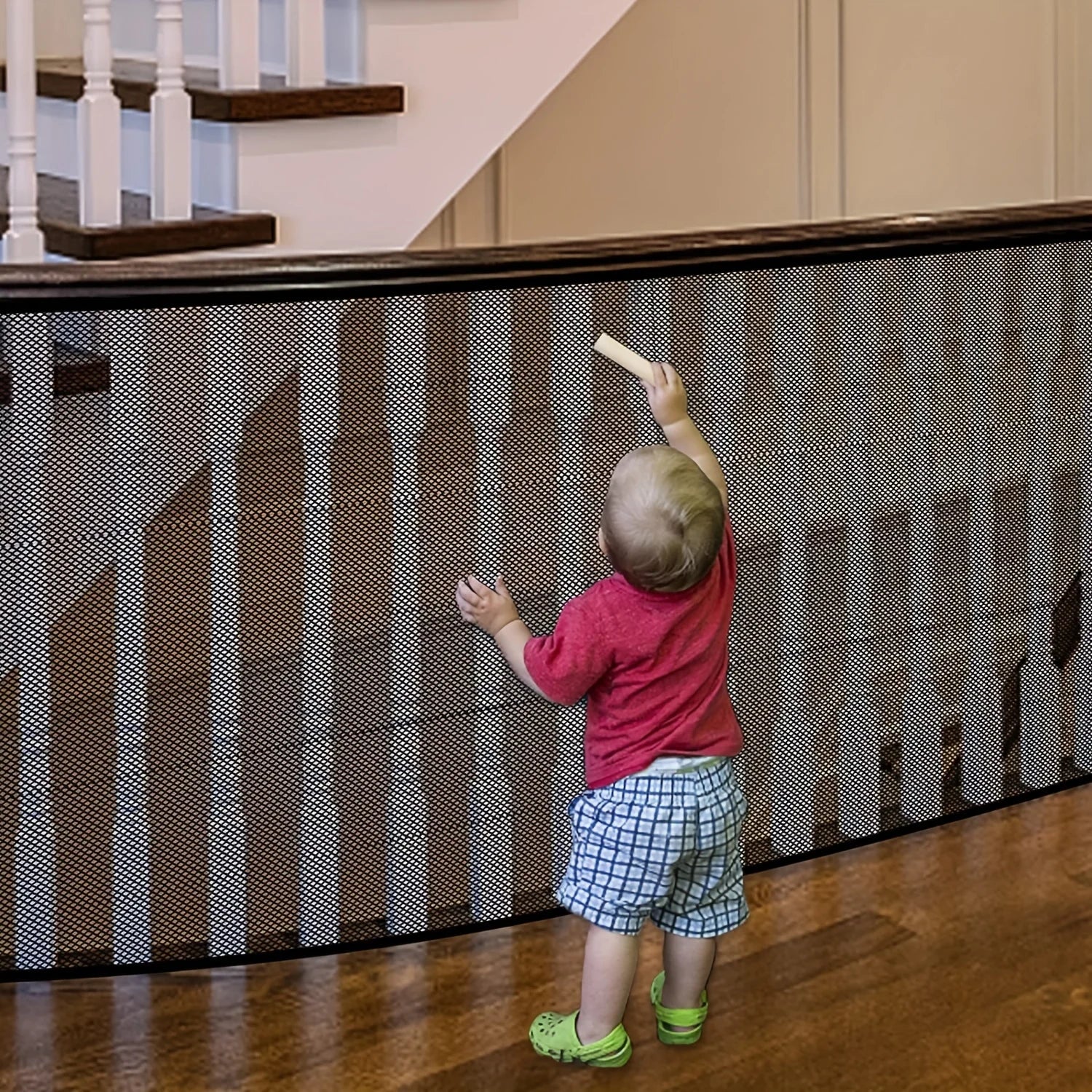 Baby Gate for Stairs Mesh Safety Net for Kids and Pets