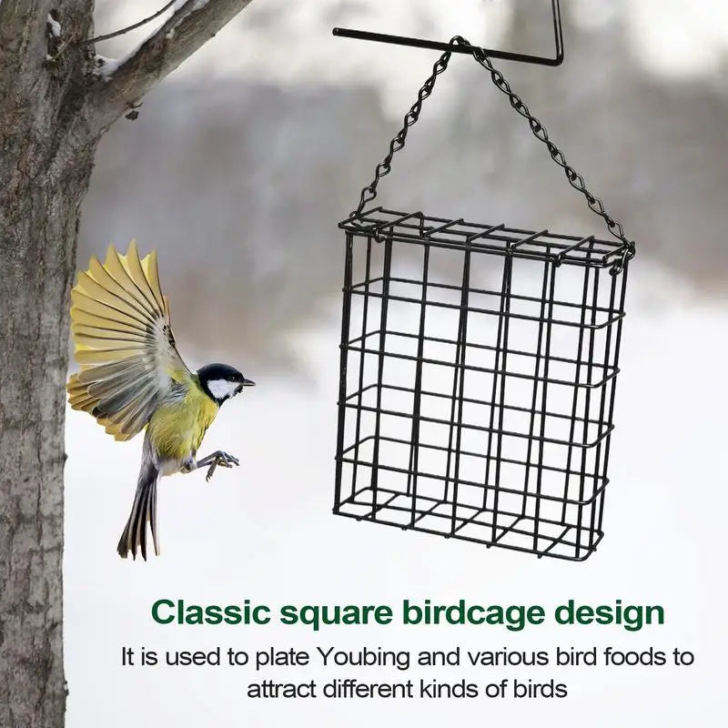 Hanging Wire Suet Bird Feeder, 13 × 13 cm