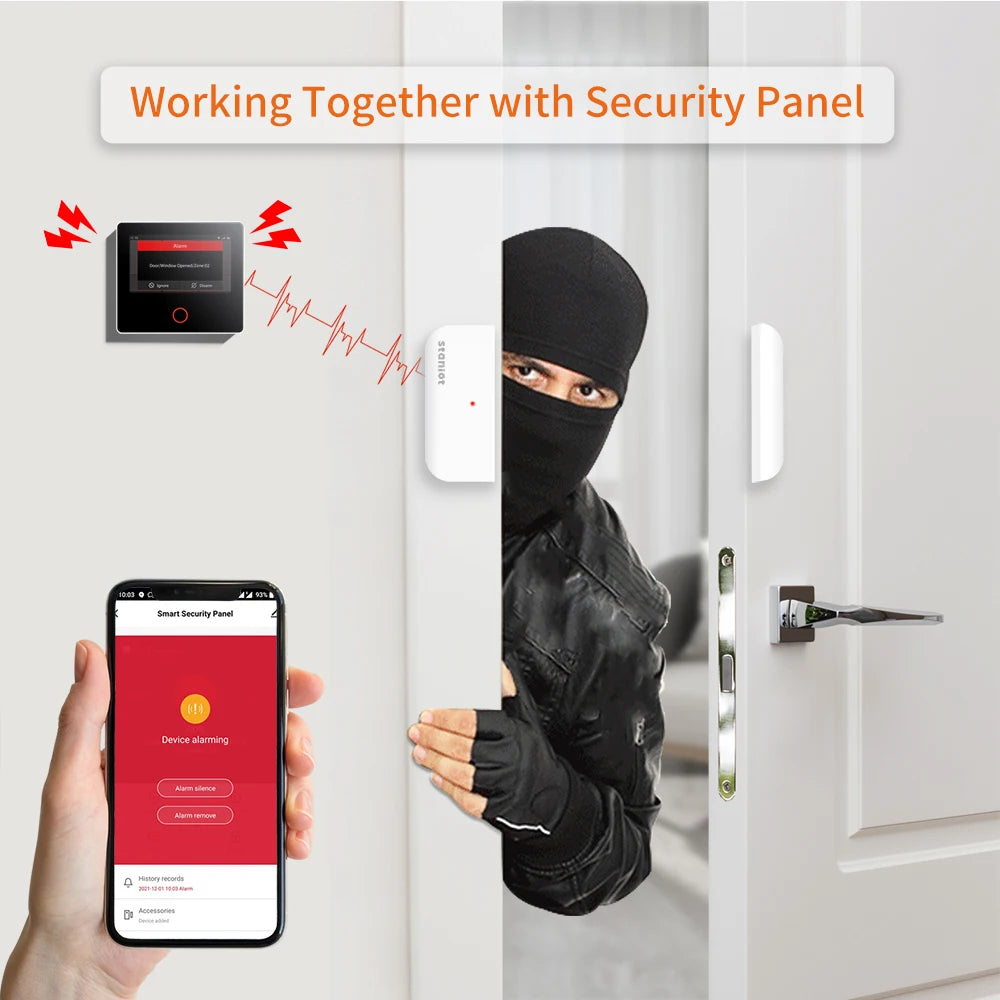 Staniot Smart Home Door Sensor 5-Year Battery Life Entry Sensor Wireless Door Window Detectors Works With Security Alarm System
