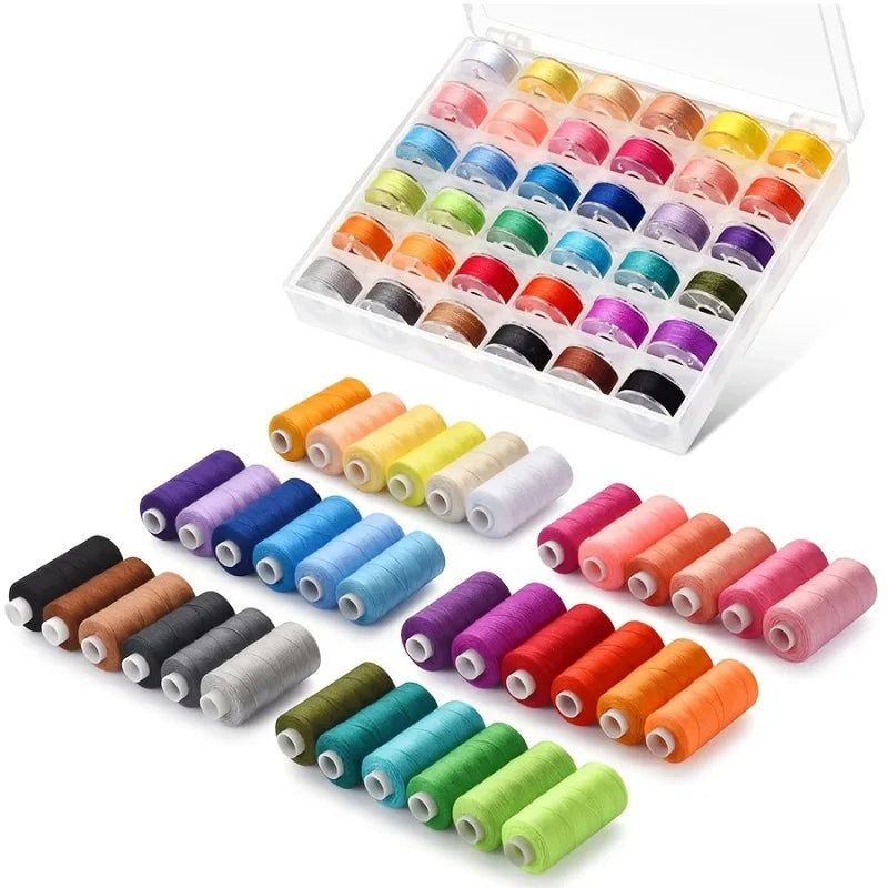 Zestaw 72 nici do szycia w 36 kolorach ze szpulkami