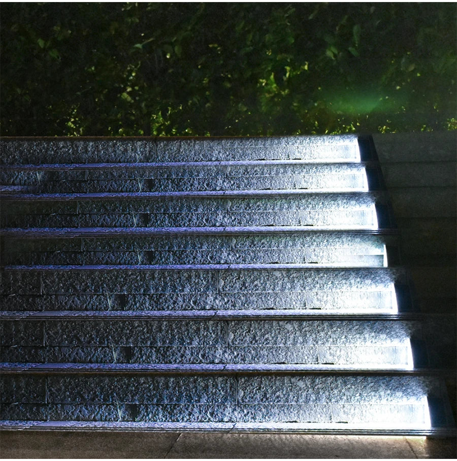 LED Step Lamp Stair Light Outdoor IP67 Waterproof Solar Light With Lens Anti-theft Design Decor Lighting For Garden Deck Path