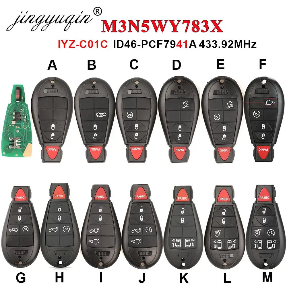 433MHz Replacement Vehicle Remote Key Fob