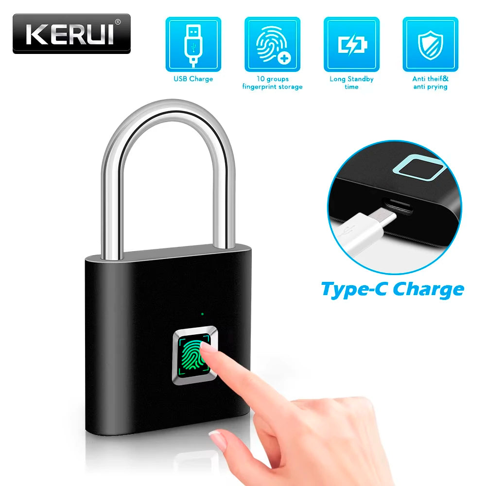 O11 Type-C Rechargeable Fingerprint Padlock
