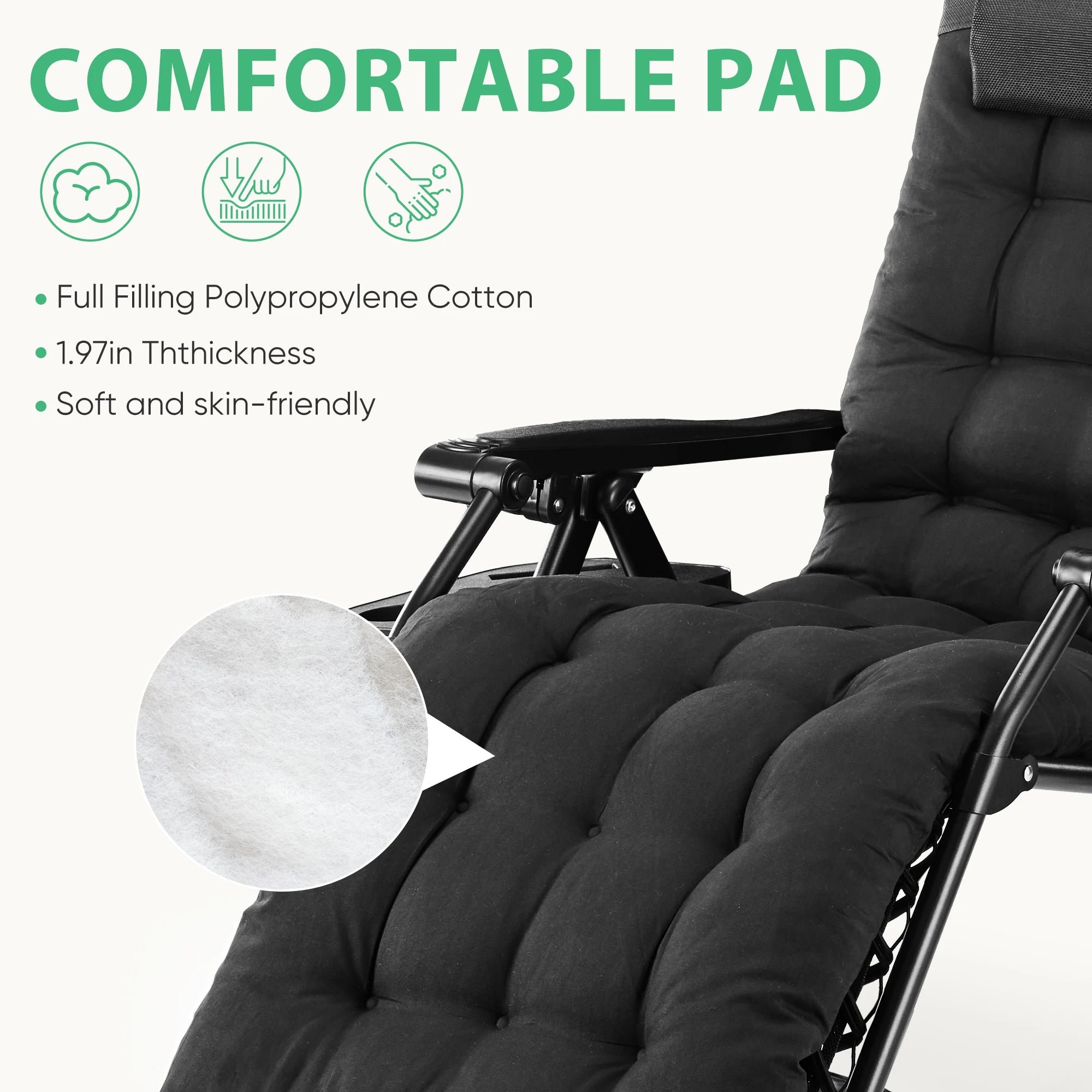 Zero Gravity Recliner Chair Folding Outdoor Lounge with Cup Holder