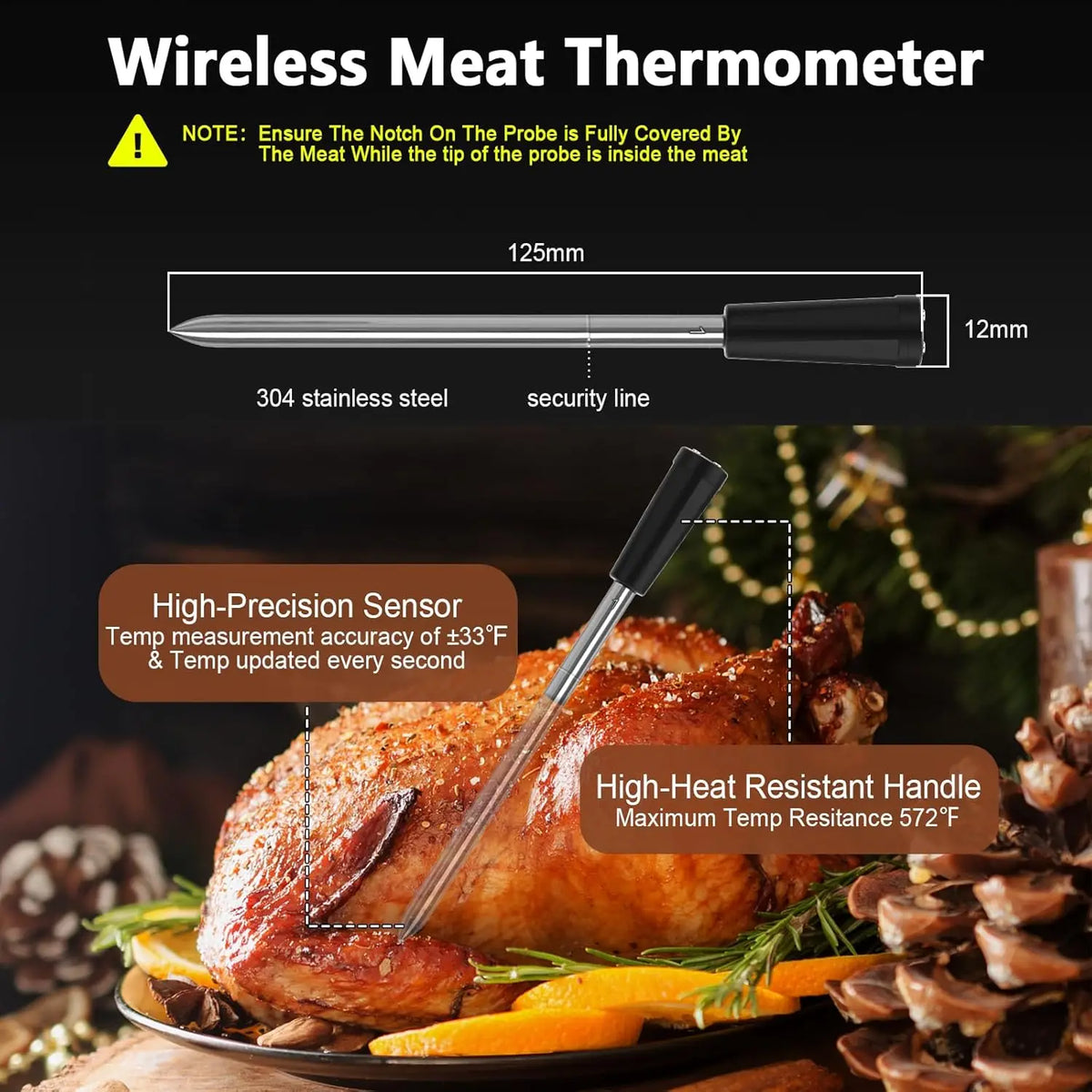 Dual-Probe Bluetooth Meat Thermometer with LCD