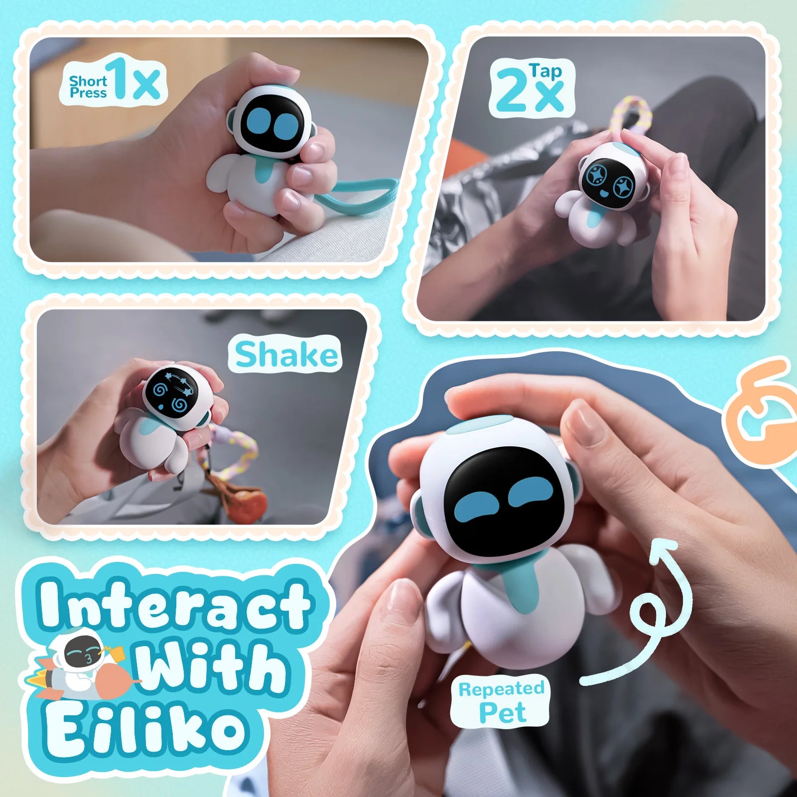 Tiny AI Charm Robot with Voice Chat and Emotional Responses