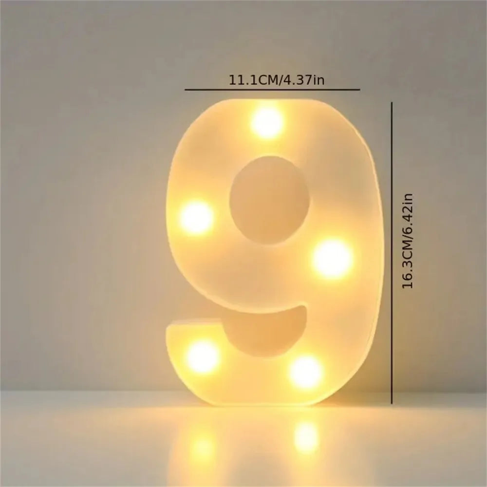 Varmhvit LED-bokstav- eller tallampe