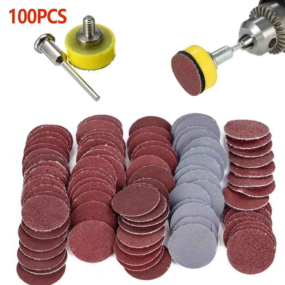 100-Piece 25 mm Sanding Disc Kit
