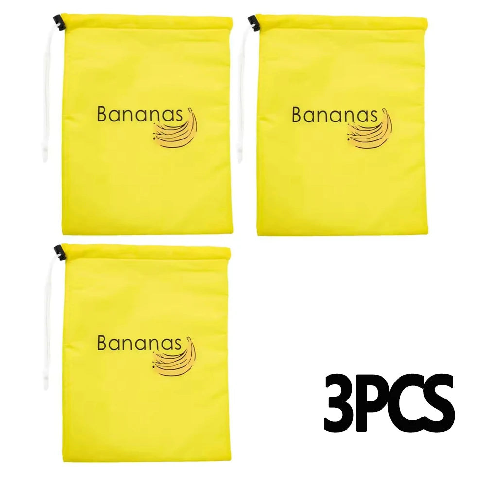 1/2/3/5Pcs Durable Yellow Banana Storage Bags Insulated Fruit Vegetable Fresh-keep Bundle Pocket Drawstring Banana Preserve Bag