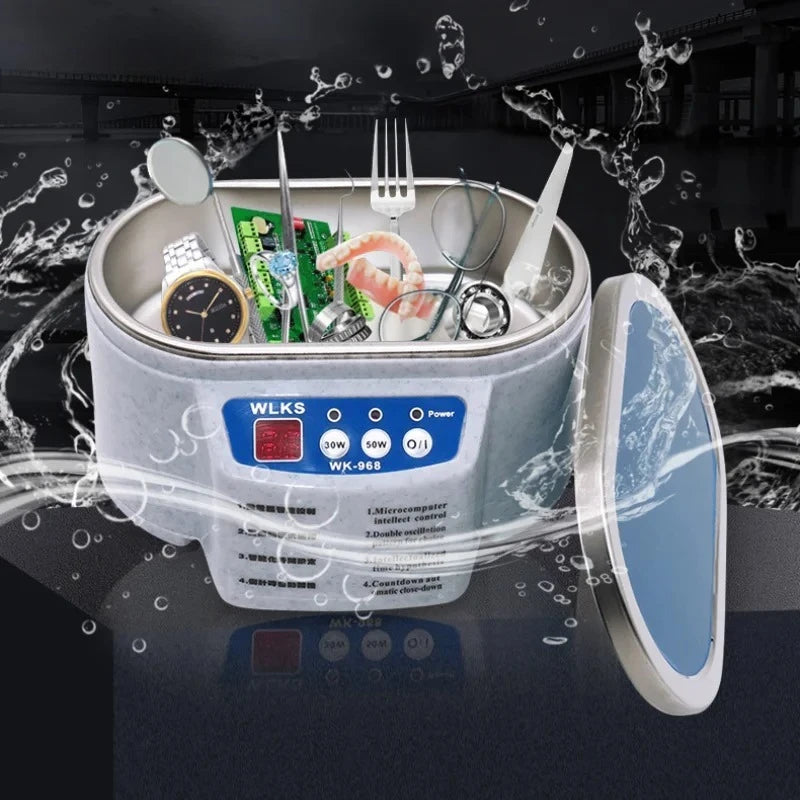 Ultrasonic Cleaner 40kHz 30W Bath for Glasses Dentures Jewelry