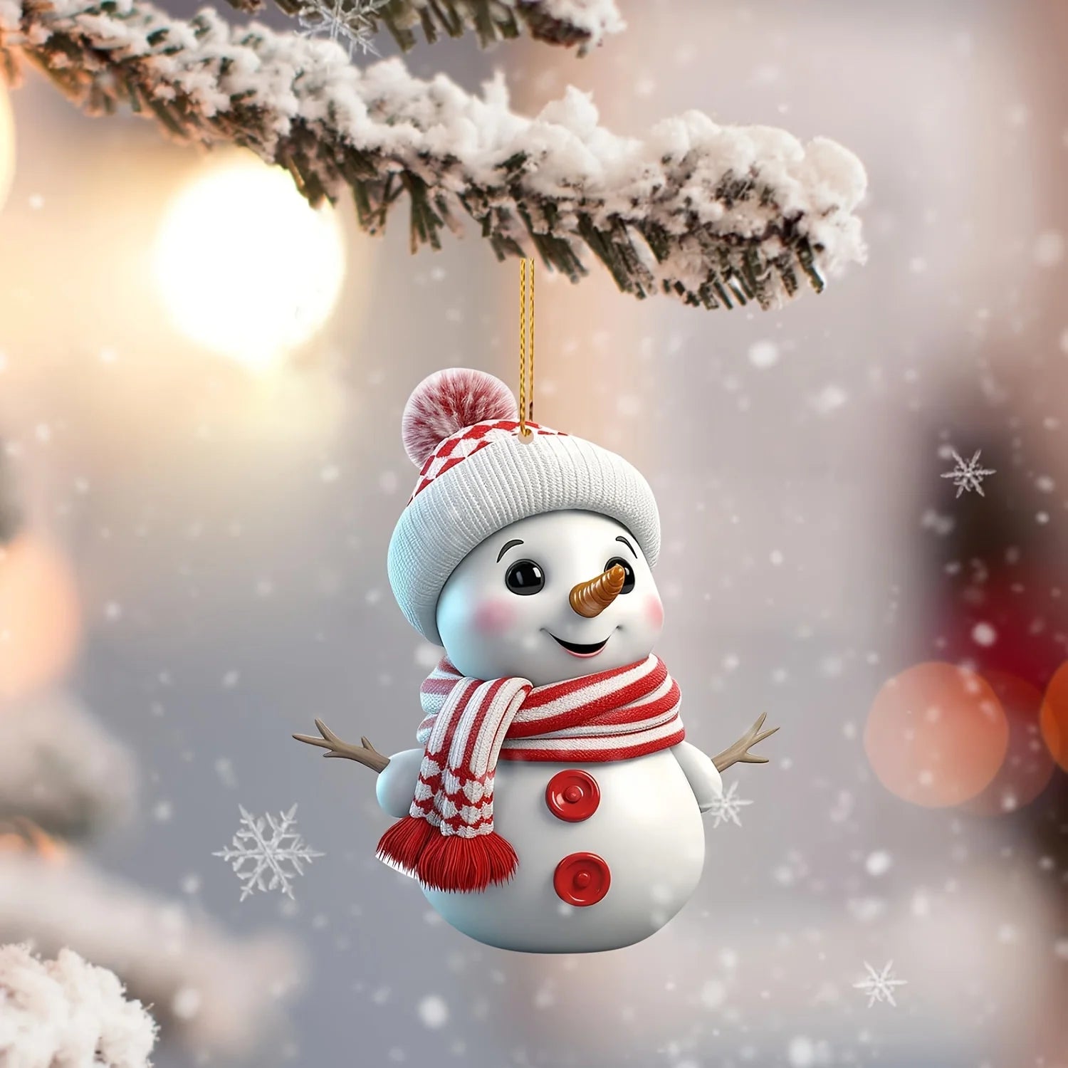 Festive 5-Pack Acrylic Snowman Ornaments