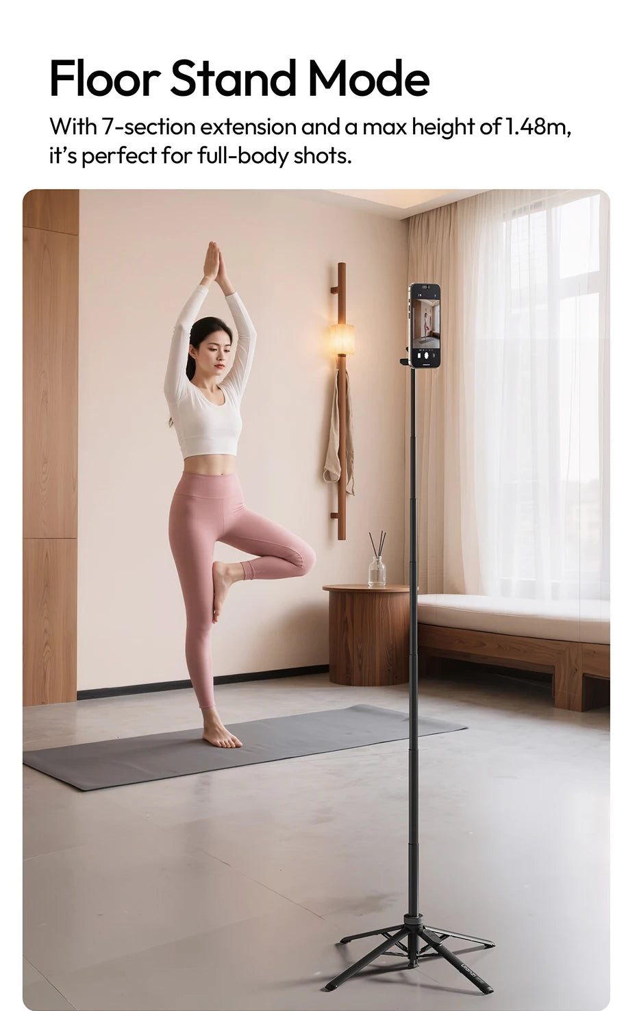 Ulanzi MT-85 MagSafe telefónny statív a selfie tyč 150 cm s diaľkovým ovládaním
