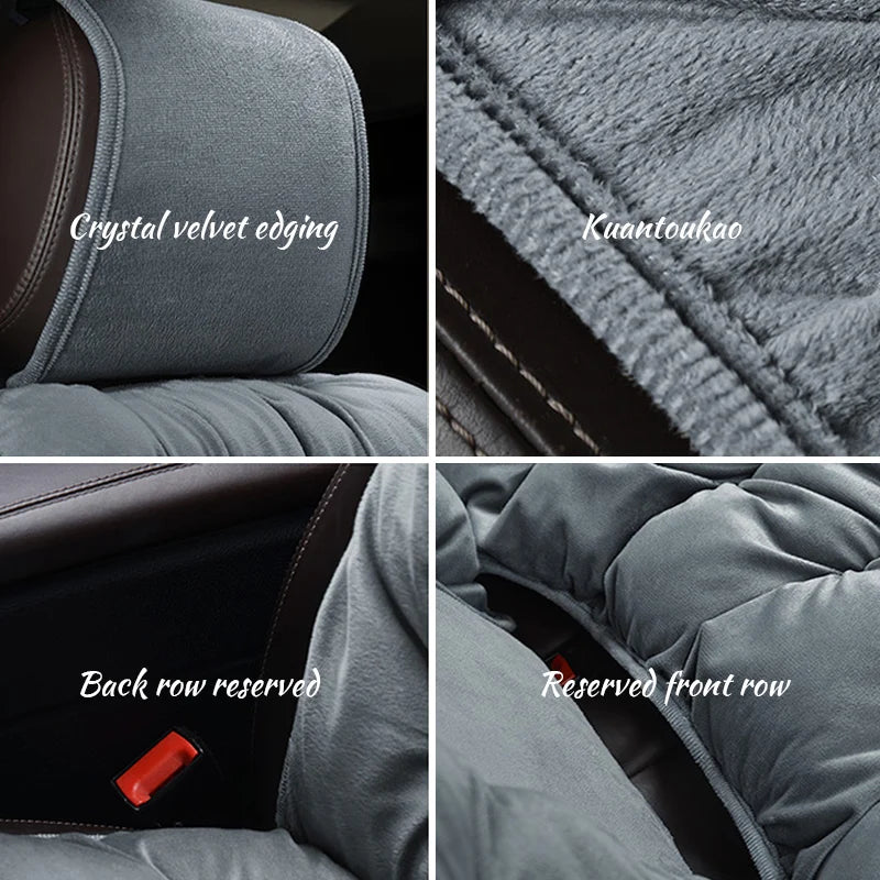 SEAMETAL Plush Car Seat Cover Winter Warm Auto Seat Cushion Thicken Anti Slip Seat Protector Cushion for Suv Sedan Truck Pick-Up