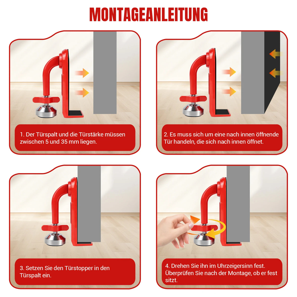 Door stopper, door fuse, portable door lock, internal door blocking, home safety and personal protection