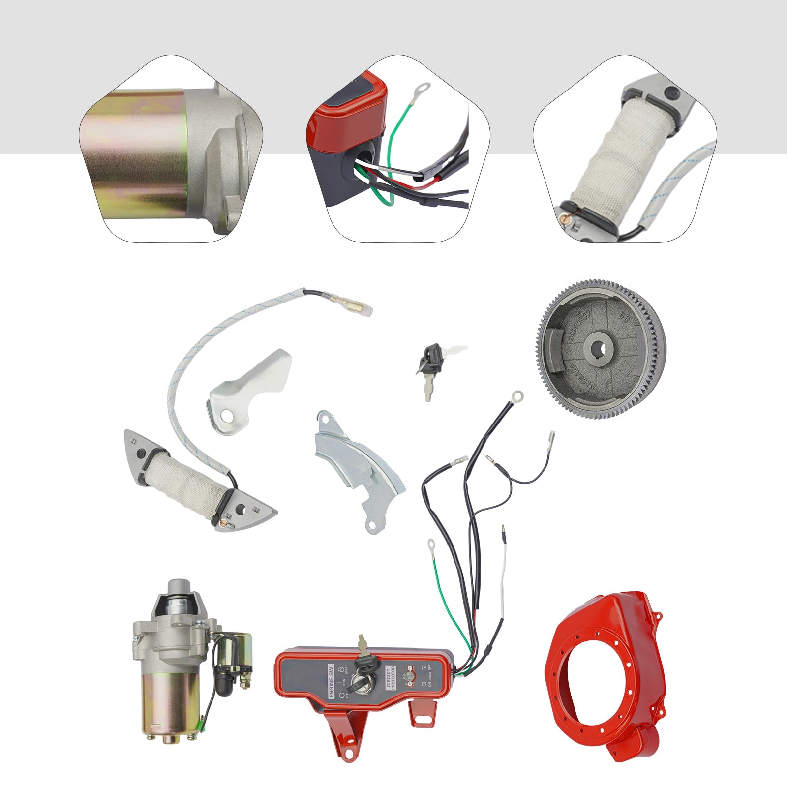 Kit de démarrage électrique pour moteurs Honda GX160 GX200