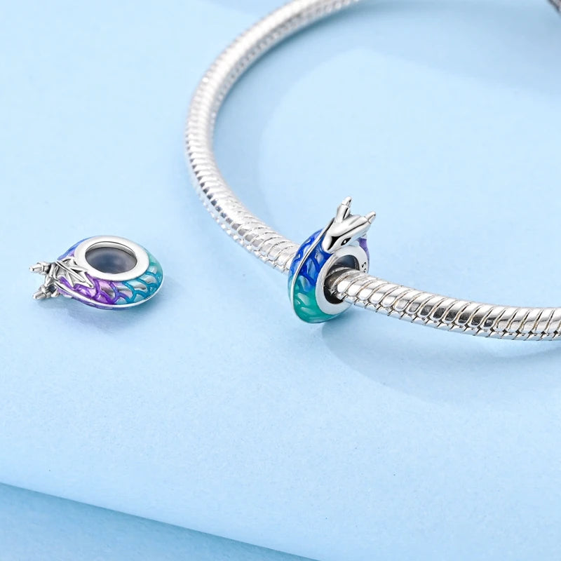 100% 925 Sterling Silver Rainbow Zircon Colorful Butterfly Dragon Shaped Silicone Stopper Charms Beads Fit DIY Bracelets Jewelry