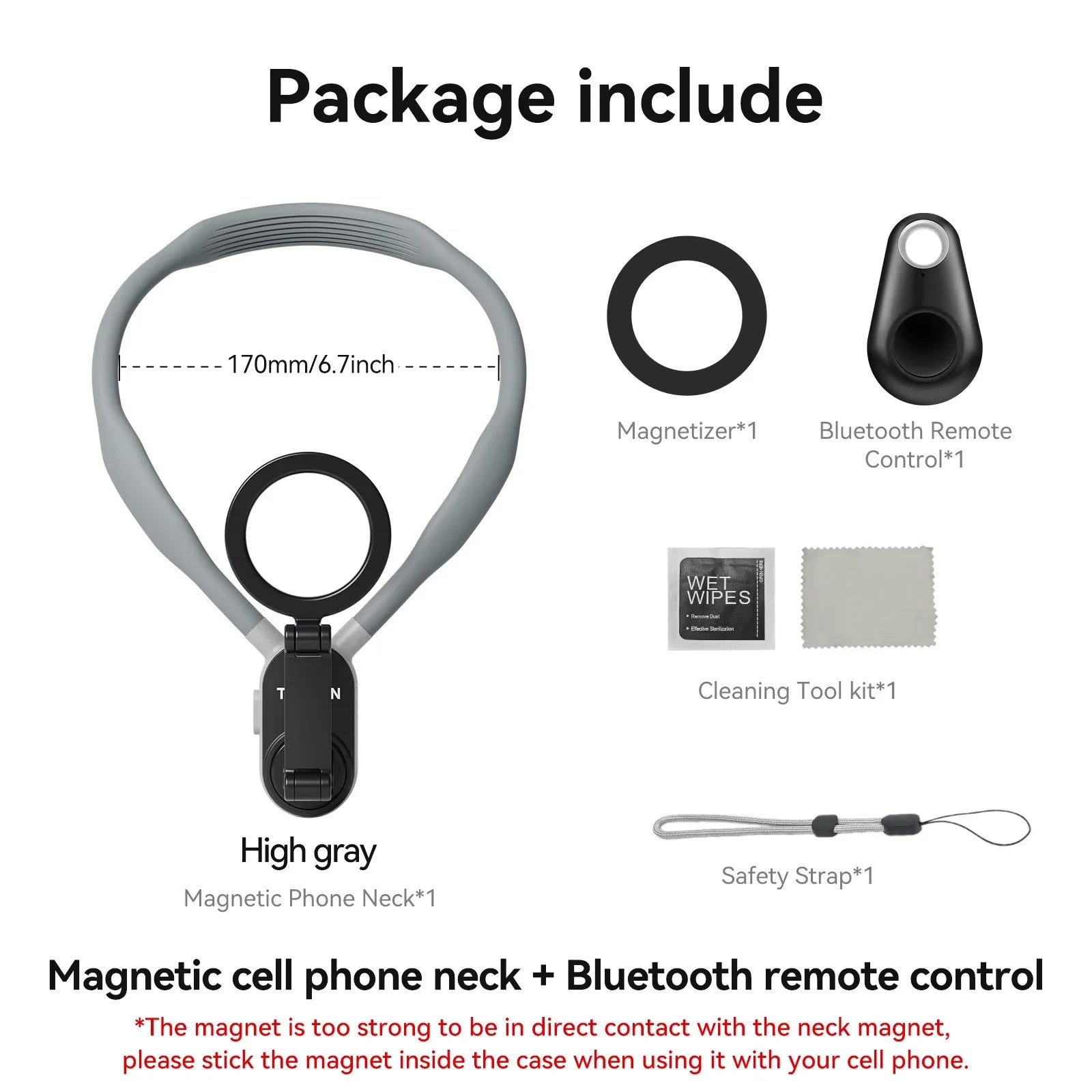 TELESIN Silicone Magnetic Neck Mount Quick Release Hold for Iphone 15 14 13 12 11 10 SAMSUNG HUAWEI XIAOMI Phone Accessories