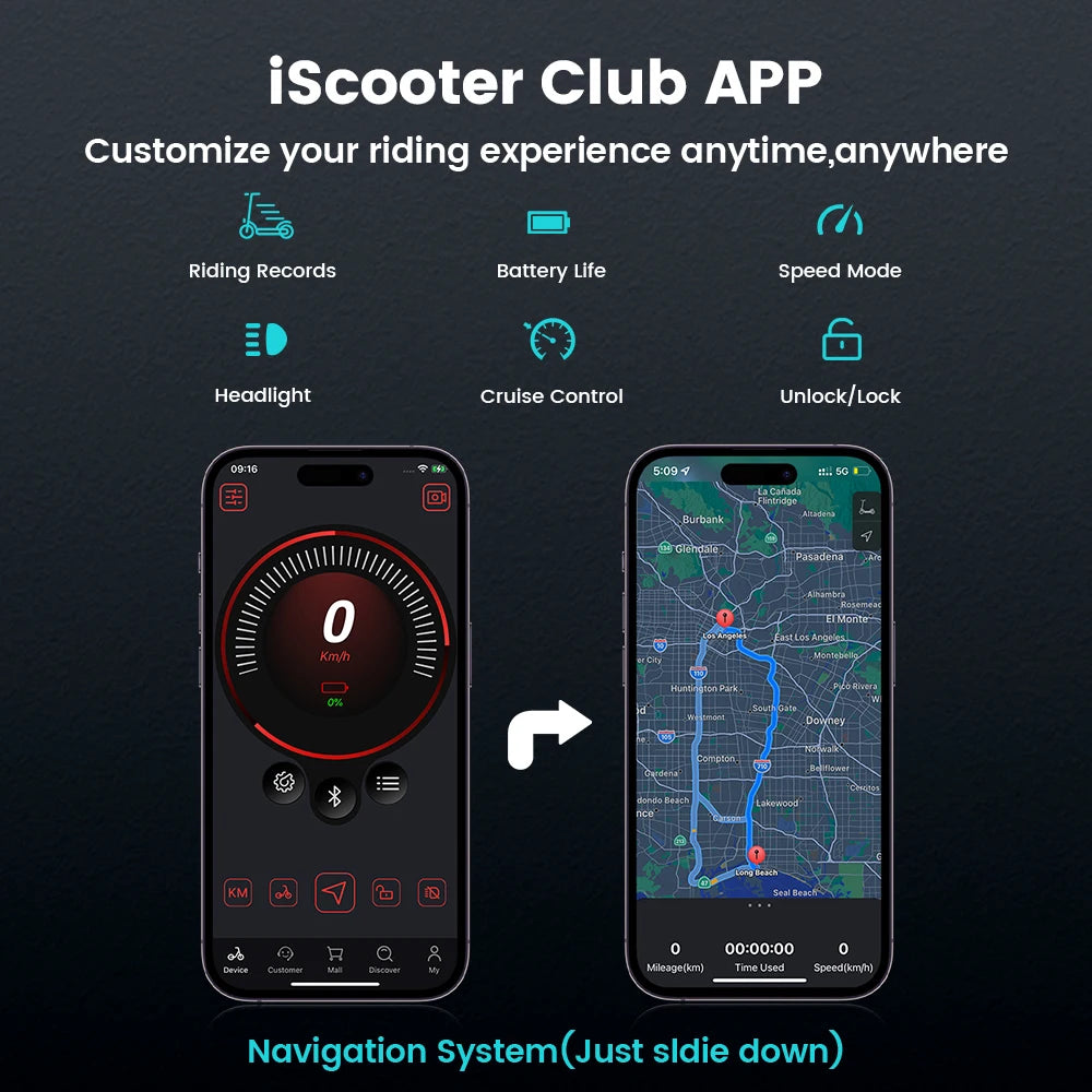 iScooter i10Pro Electric Scooter with Long-Range Power