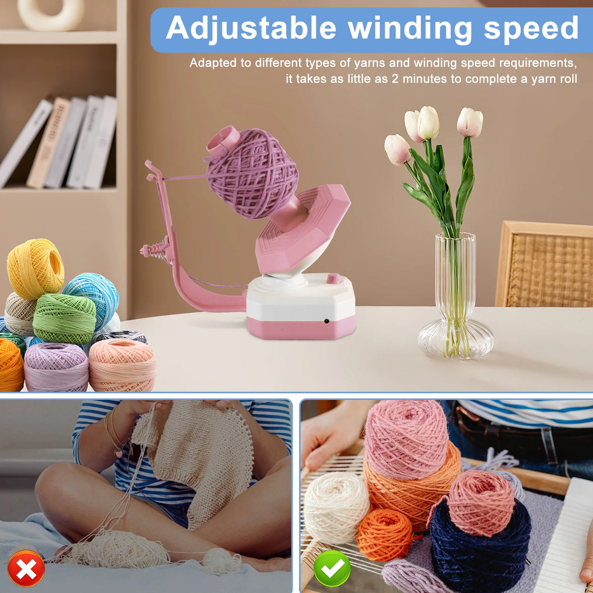 Electric Yarn Winder with Variable Speed