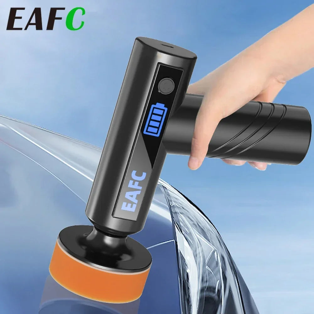 Cordless Car Waxing and Polishing Tool with Three Pads