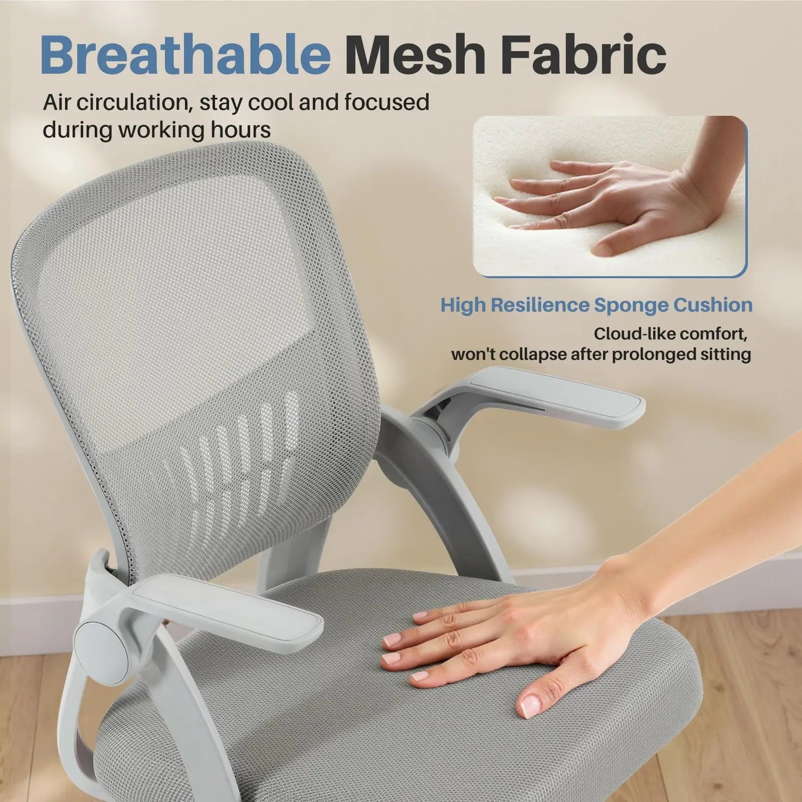 Ergonomic Office Chair with Lumbar Support, Swivel & Adjustable Height