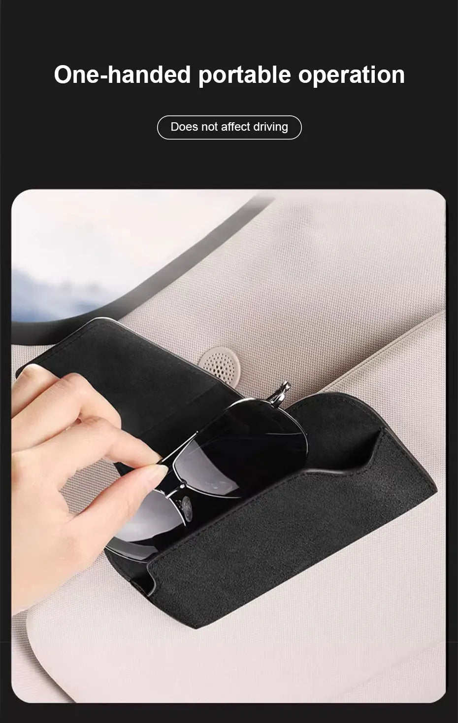 SEAMETAL Magnetic Suede Car Glasses Case Magnetic Sunglasses Holder Anti-Scratch Sun Visor Eyeglasses Protection Storage Case