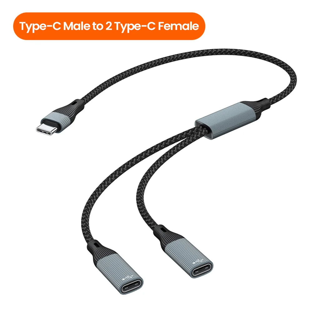 USB-keskitinkaapeli, jossa on 2 tai 3 USB-C-liitäntää