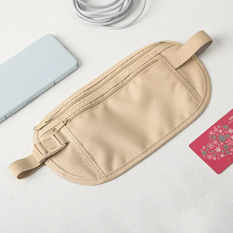 Slim RFID-blokeret pas- og pengebælte