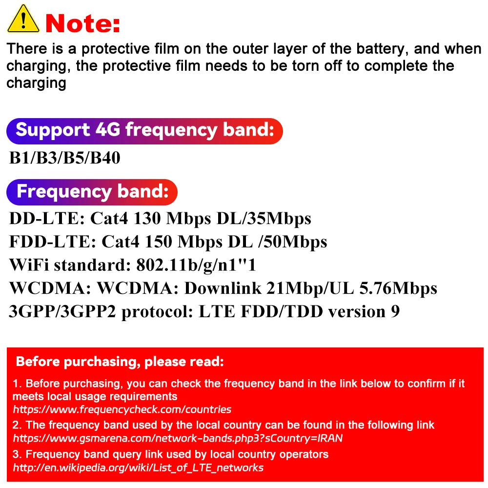4G LTE Pocket WiFi Router with SIM Card Slot, 2100mAh Battery, 150Mbps
