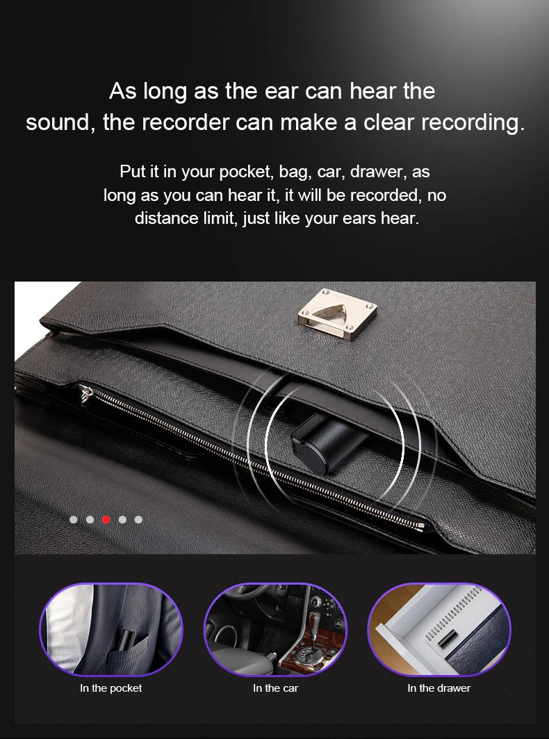 Mini Voice Activated Recorder 600 Hours Time Built-in Magnet Small Digital Audio Recording Device Sound Dictaphone