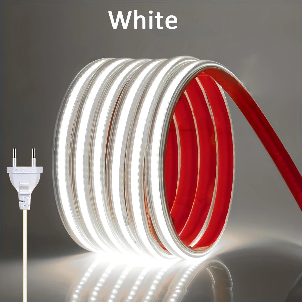 220V COB LED Strip, Warm or White, Length Options