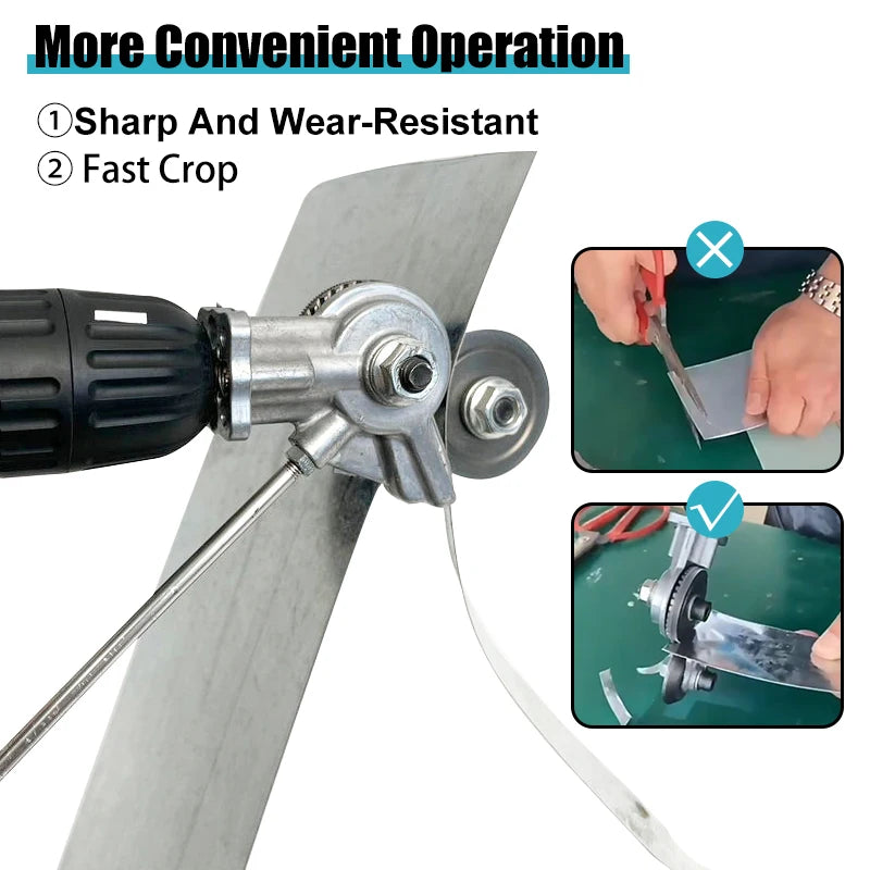 Drill-Powered Sheet Metal Cutter Attachment