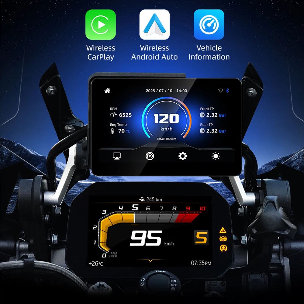 GPS per moto da 6,2" con CarPlay wireless e Android Auto per BMW