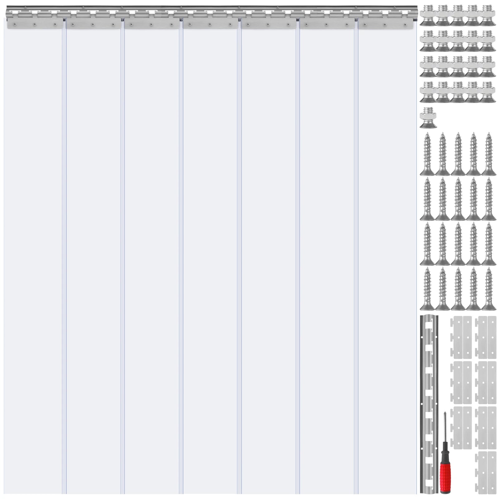 Transparant PVC strookdeurgordijn 42" x 84" met 50% overlap