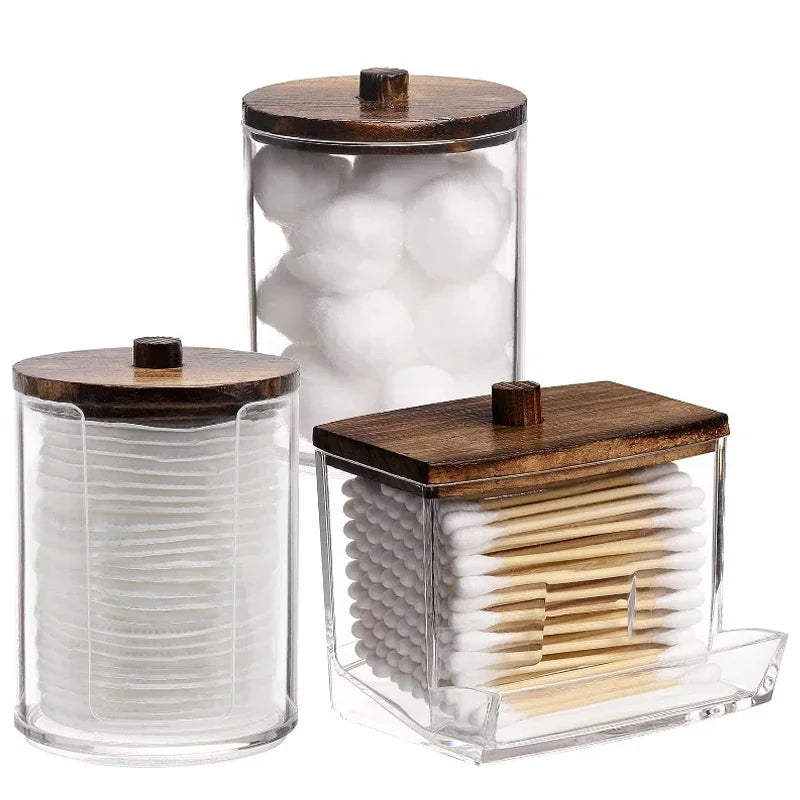 Clear Bathroom Storage Jars, 2- or 3-Piece Set