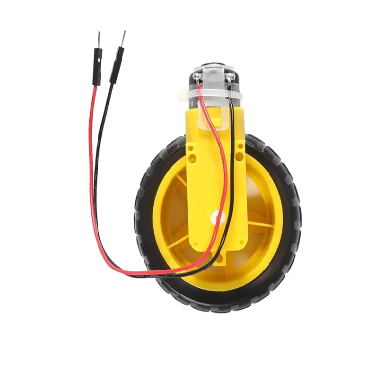 Four TT Gear Motors with Wheels for Robot Projects