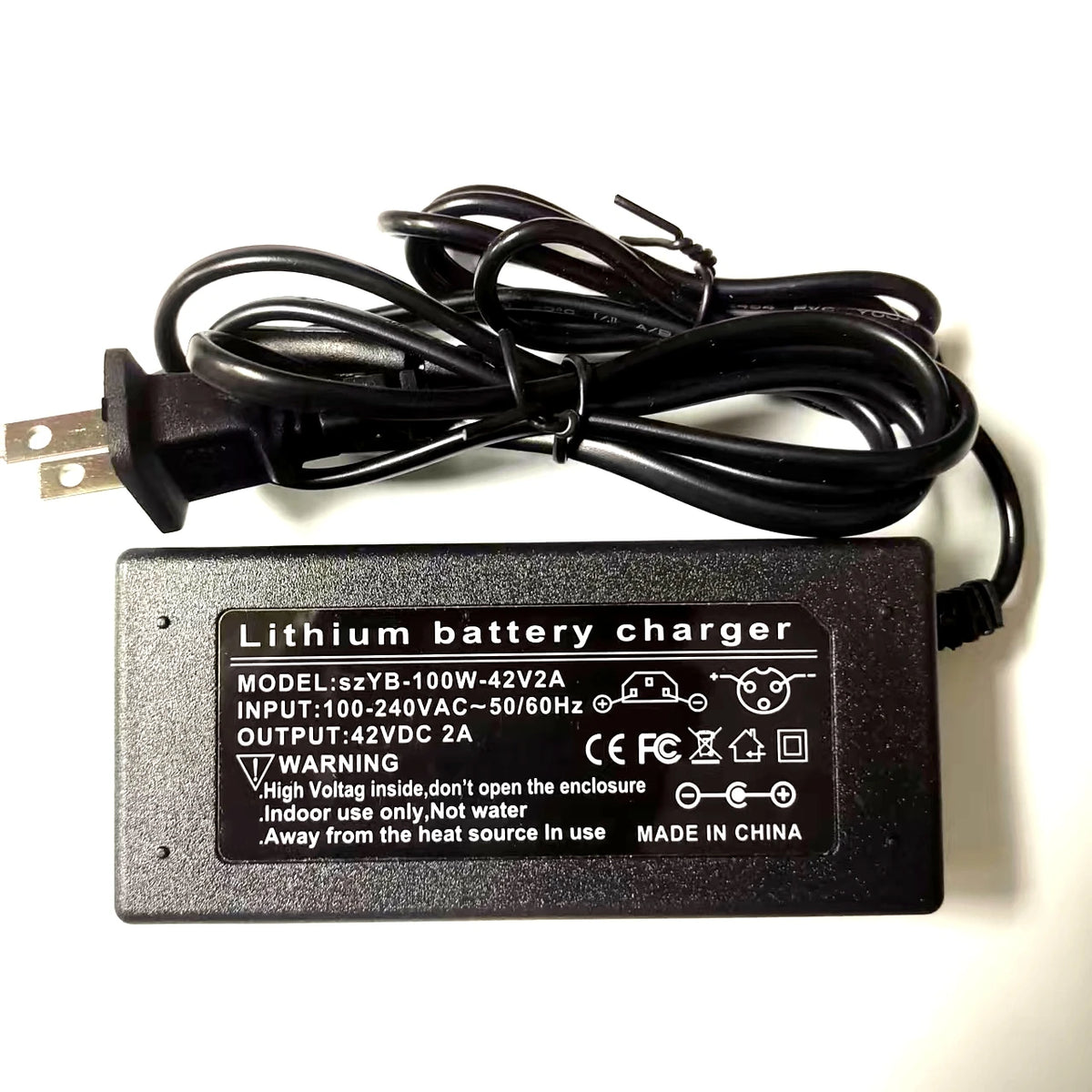 Cargador de 42 V 2 A para baterías Li-Ion 10S