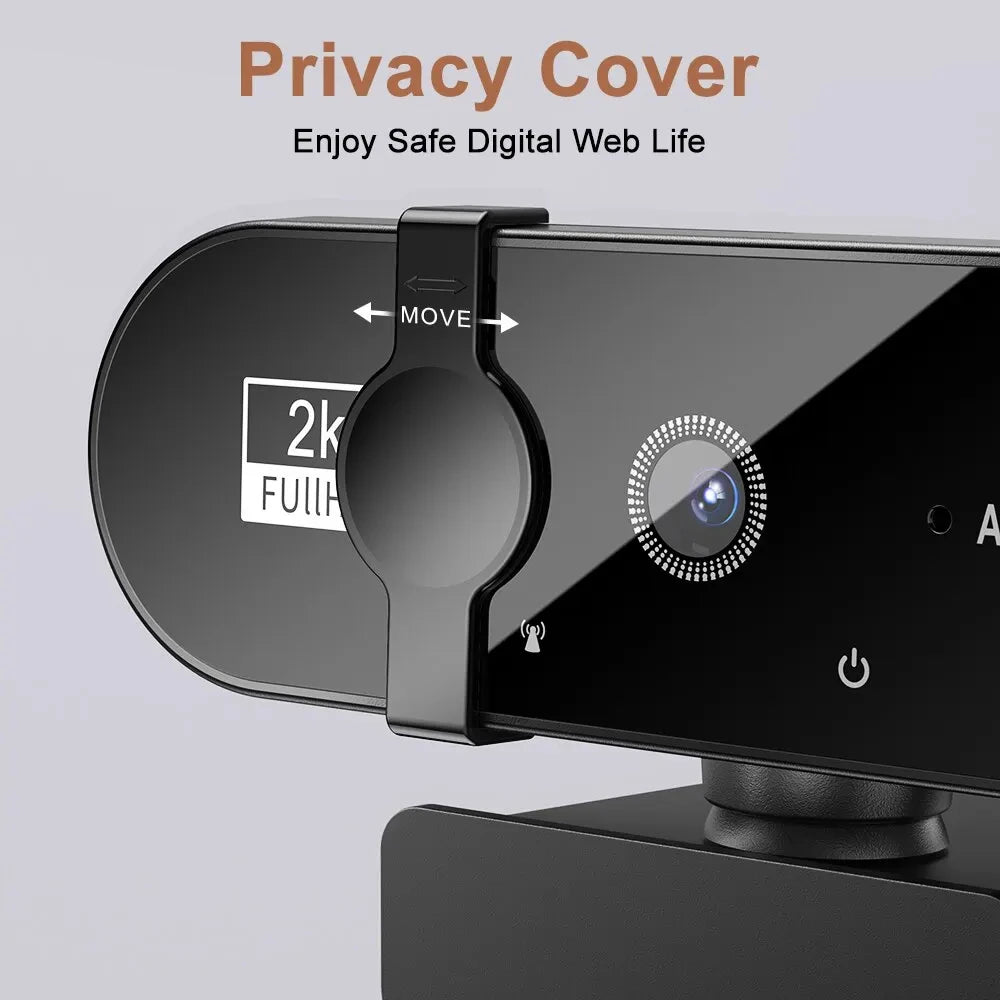 USB Autofocus Webcam with Microphone & Sliding Lens Cover