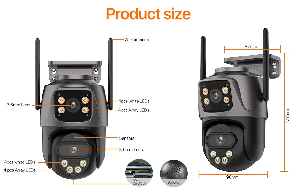 4K Dual Lens WiFi PTZ Security Camera