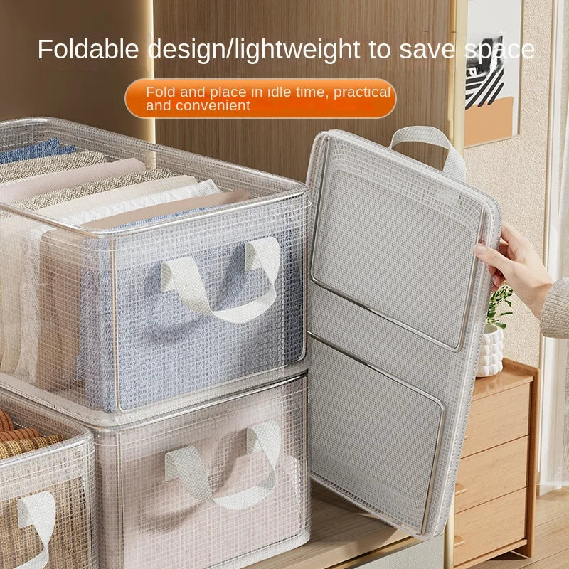 Priehľadný úložný box na oblečenie z PVC