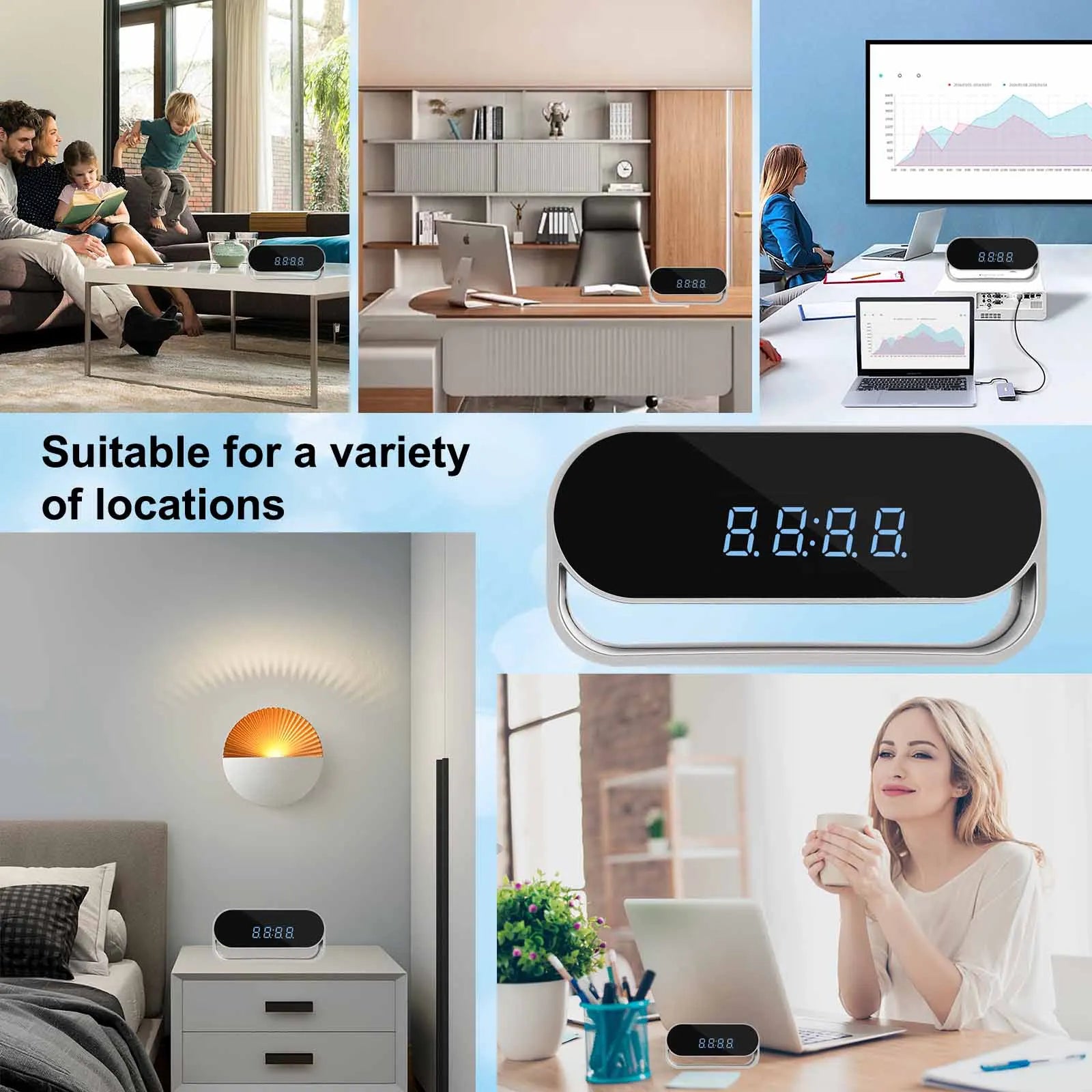 4K WiFi hodinková kamera s nočným videním, upozorneniami na pohyb a diaľkovým náhľadom