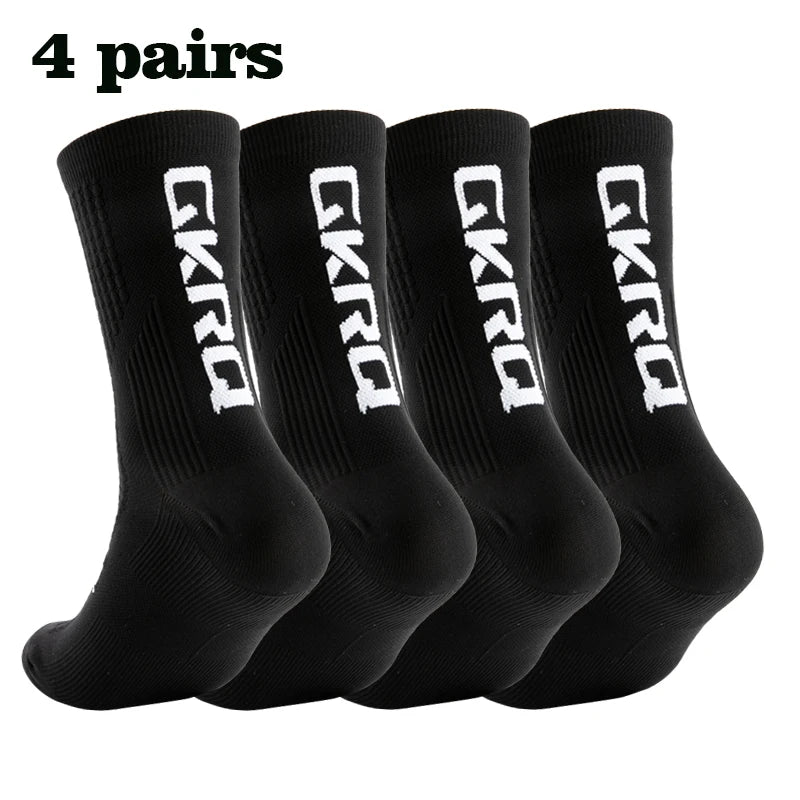 Meias de ciclismo GKRQ, conjunto de 4 pares, tamanhos M ou L