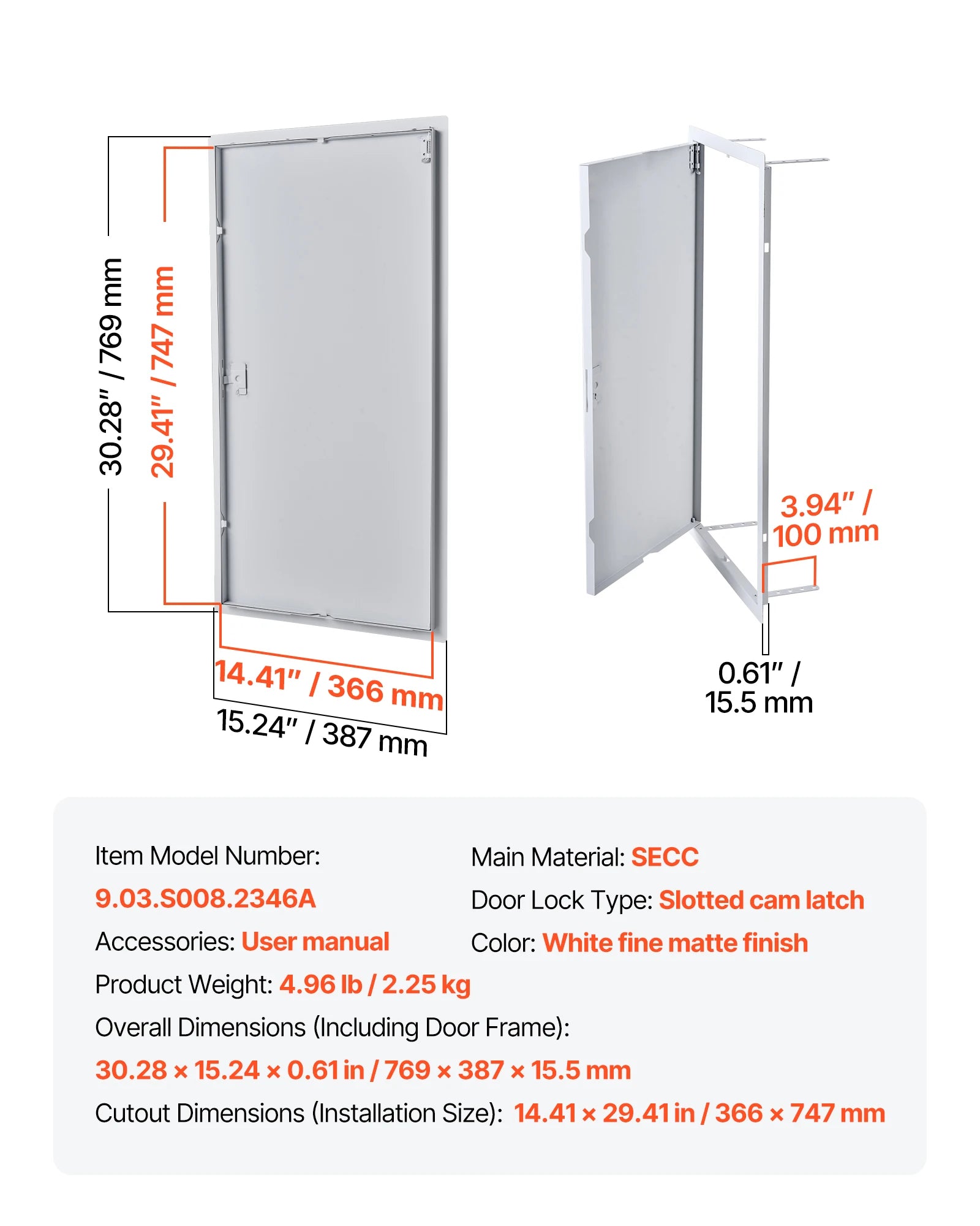 Galvanized Steel Access Panel for Drywall, Ceiling, Plumbing and Electrical Access
