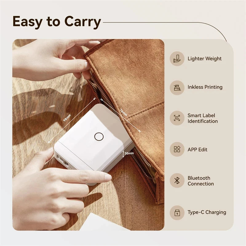 D110 Upgraded Version Thermal Label Printer Mini Portable Smart Label Maker With Tape
