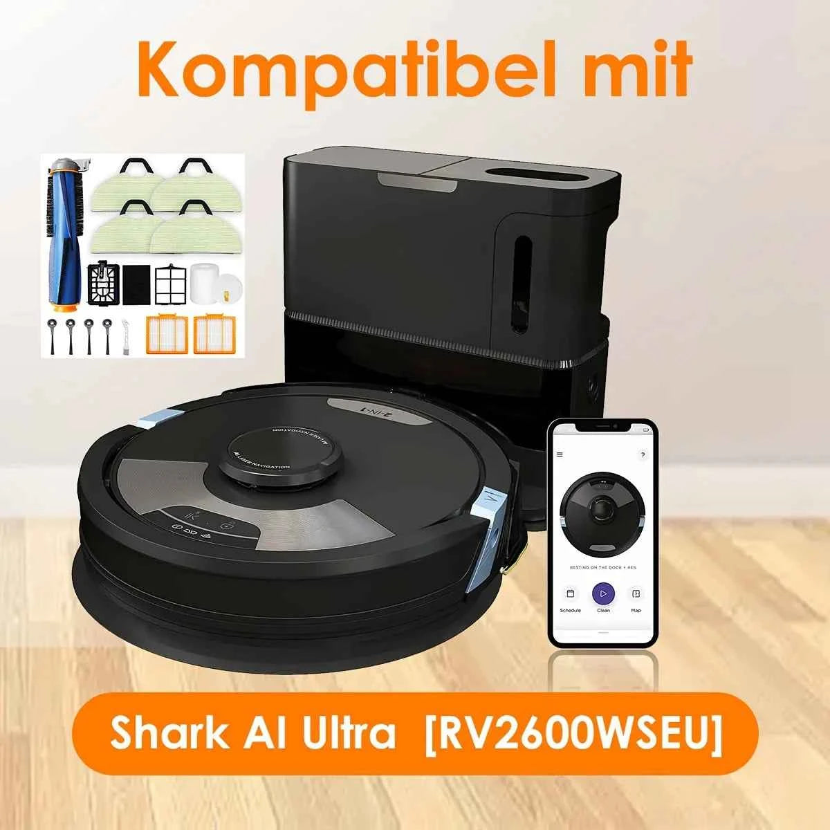 Set di accessori per aspirapolvere robot per Shark RV2600WSEU, 16 pezzi