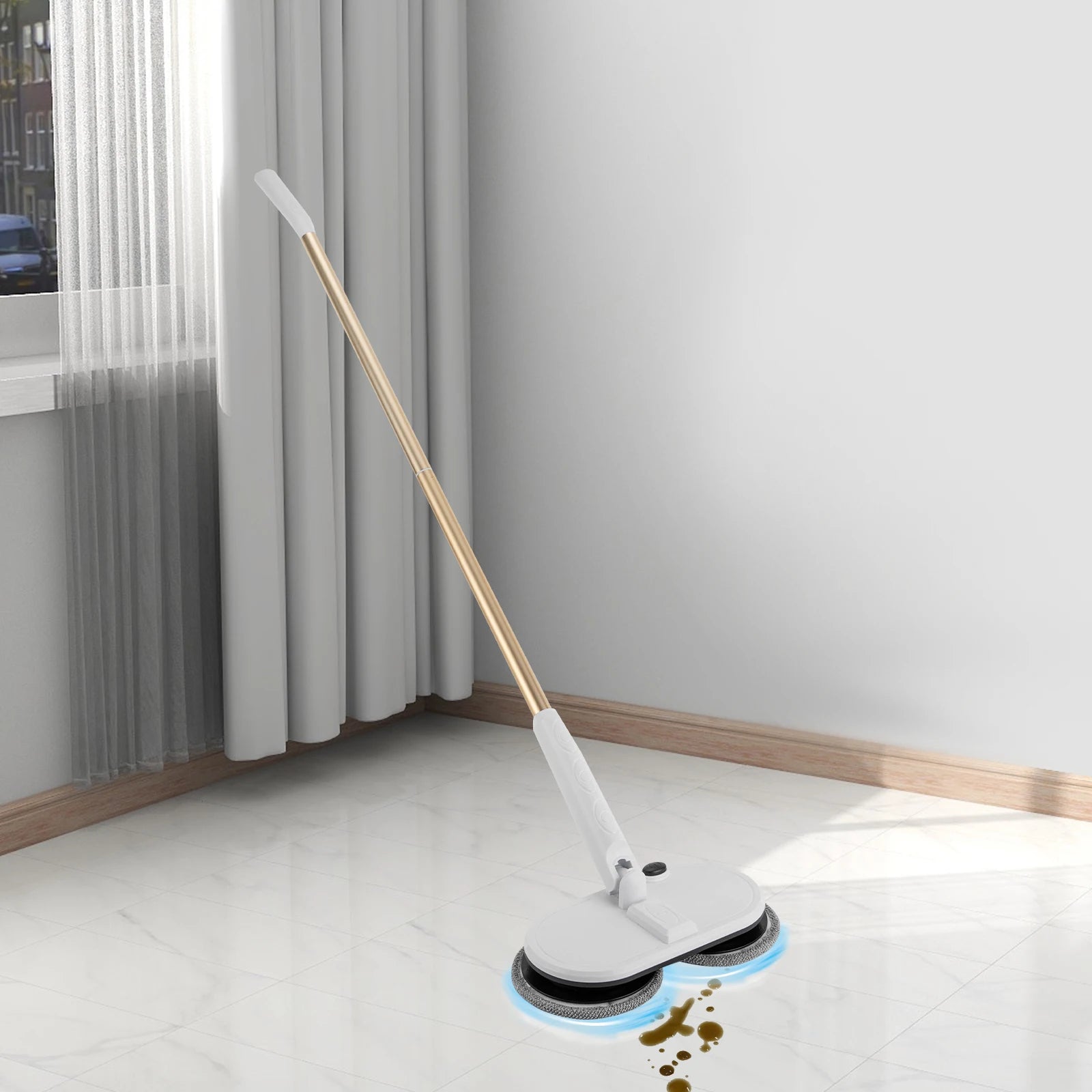 15W Cordless Electric Mop with 60-Minute Battery Life and 150RPM Rotation