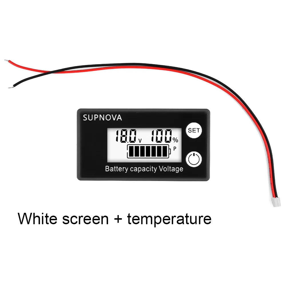DC8-100V Battery Capacity Indicator LCD Digital Electricity Meter Lead-acid Lithium LiFe PO4 Voltage Tester for Car Motorcycle