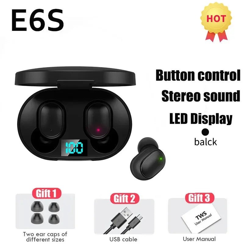 E6S Wireless Earbuds with Charging Case