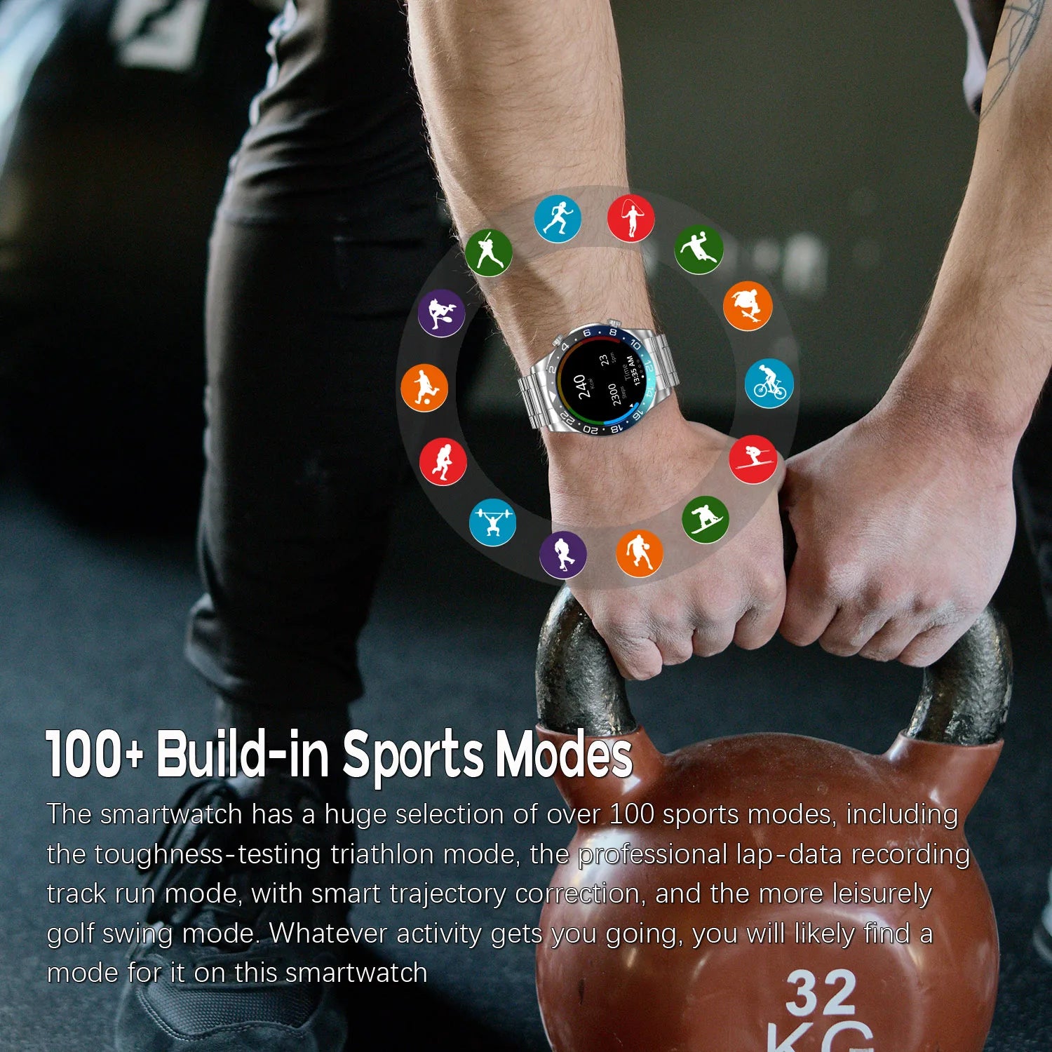 Men’s Smartwatch with AMOLED Display, Bluetooth Call & Fitness Tracking